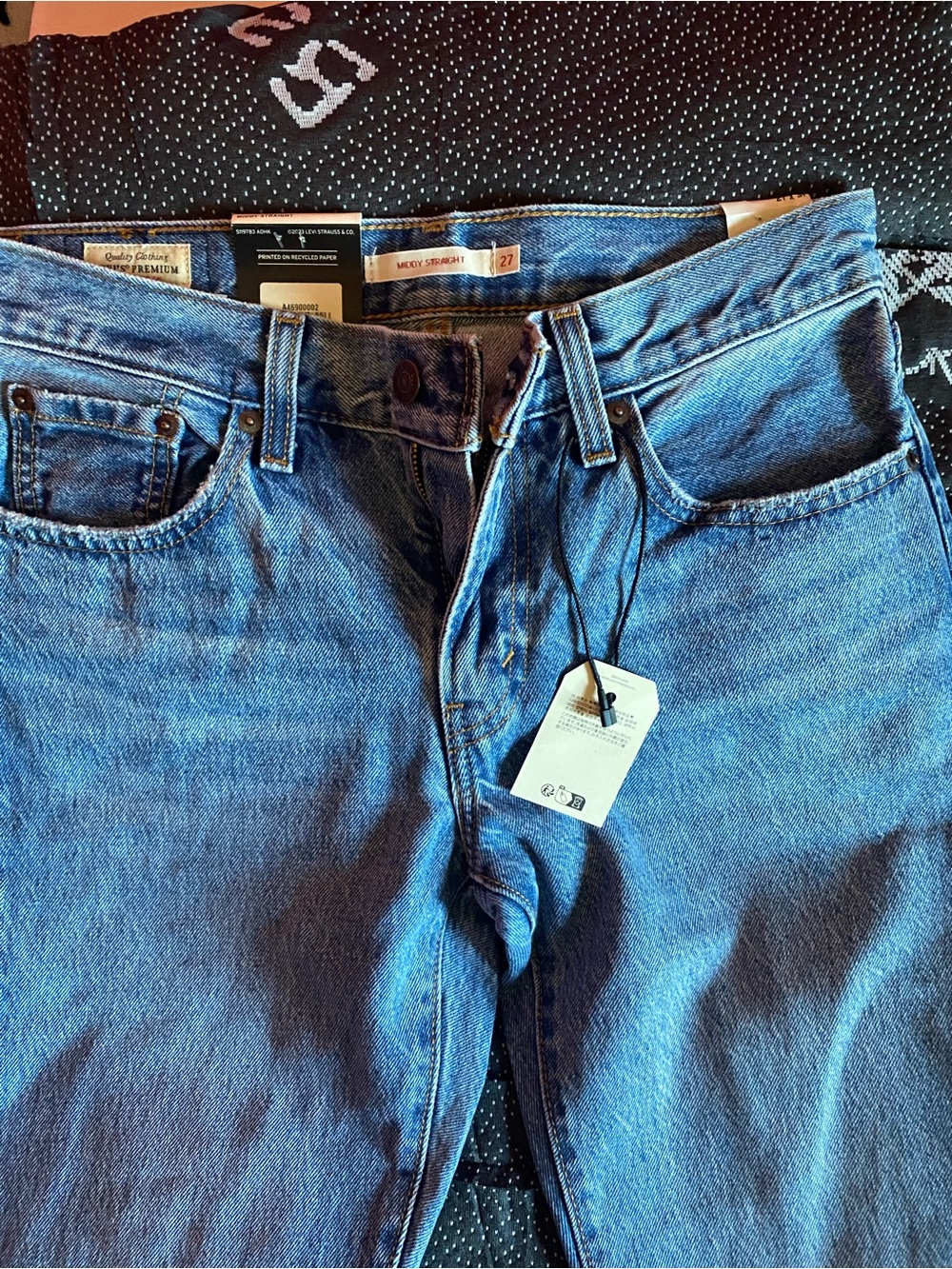 Middy Straight Womens Medium Blue Levi Jeans - Picture 2 of 4